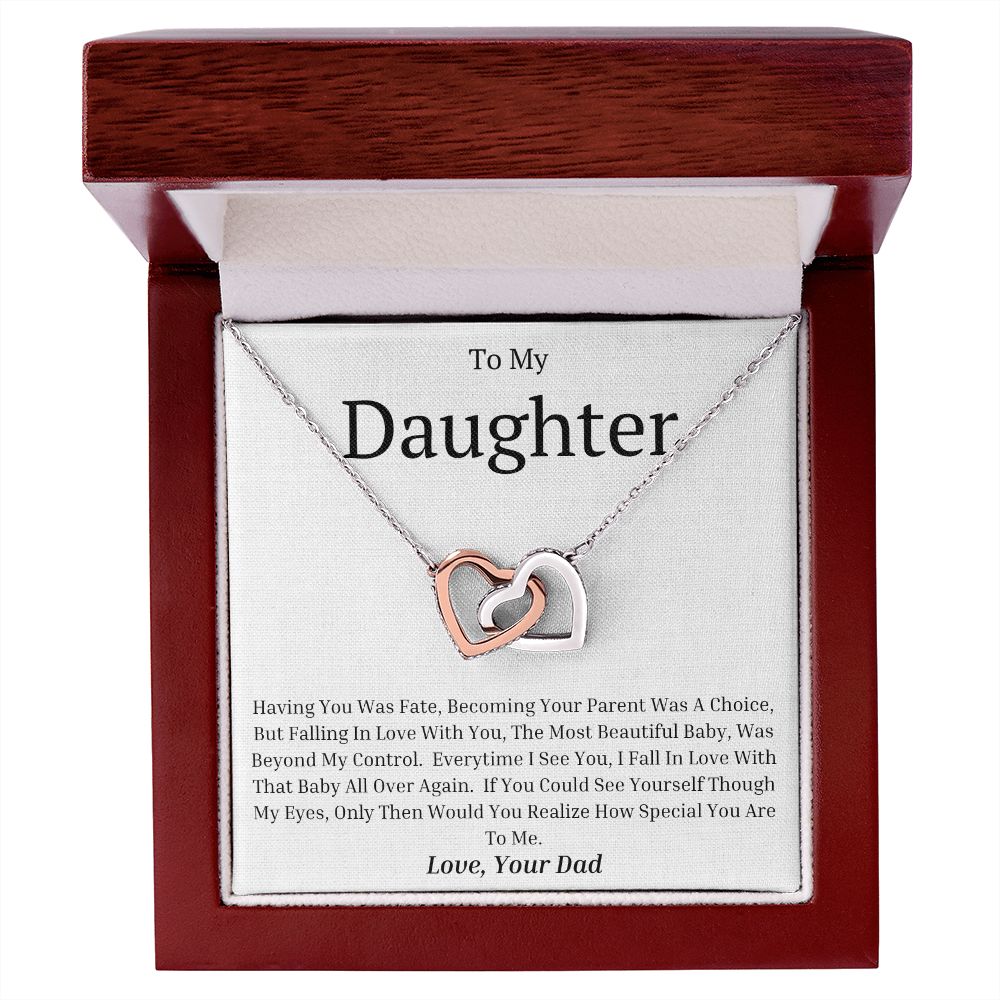 To My Daughter Interlocking Hearts necklace