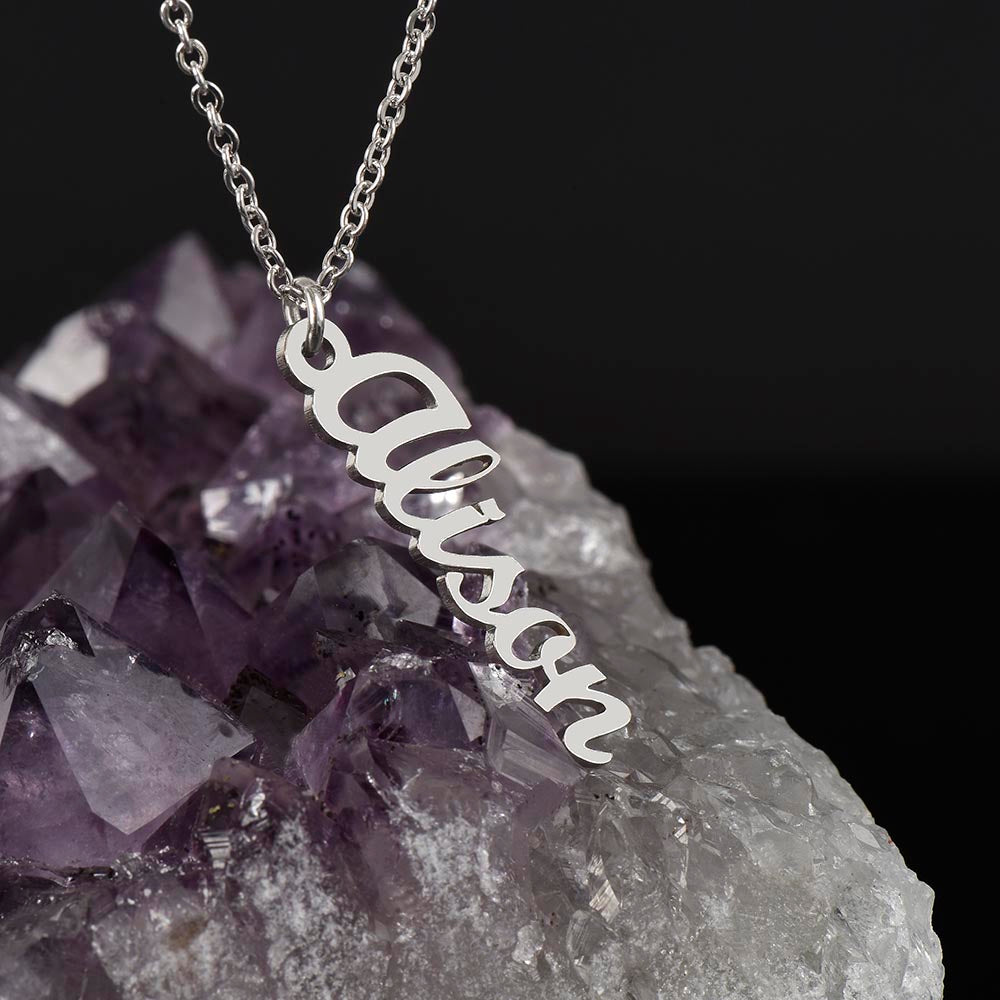 My Beautiful Bride Vertical Name Necklace