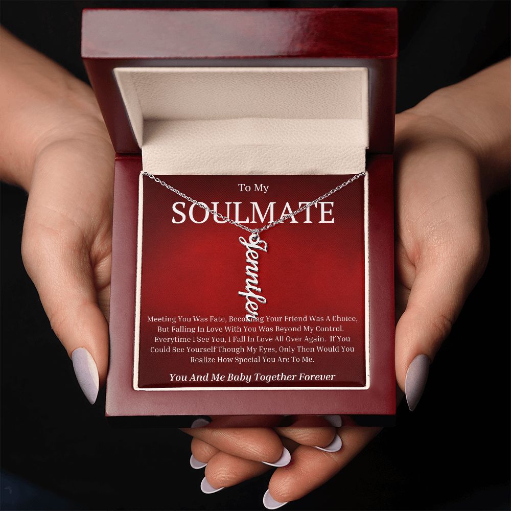 To My Soulmate Vertical Name Necklace