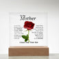 To My Mother Square Acrylic Plaque
