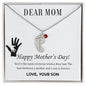 Dear Mom Custom Engraved Baby Feet Necklace with Birthstone.