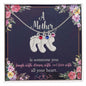 A mother is Someone You...Engraved Custom Baby Feet Necklace with Birthstone.