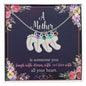 A mother is Someone You...Engraved Custom Baby Feet Necklace with Birthstone.