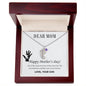 Dear Mom Custom Engraved Baby Feet Necklace with Birthstone.