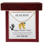 Dear Mom Custom Engraved Baby Feet Necklace with Birthstone.