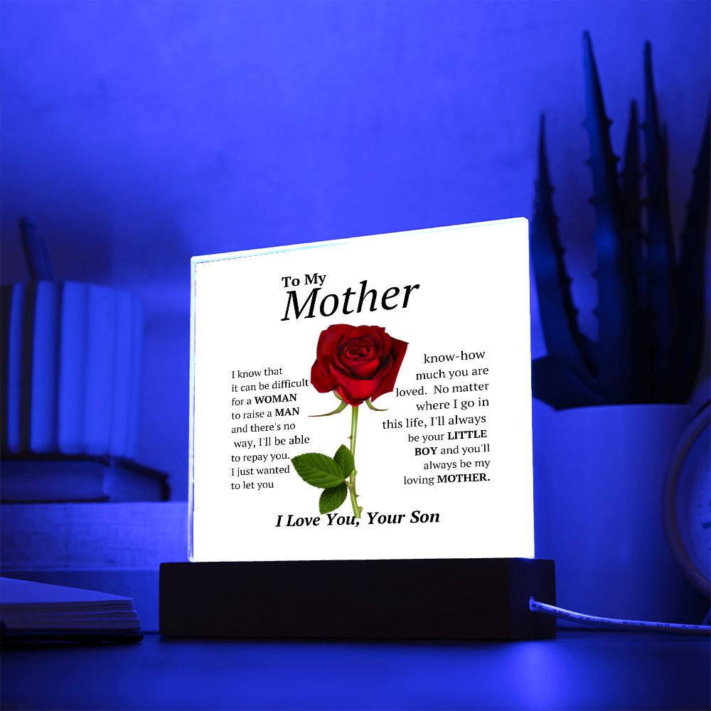 To My Mother Square Acrylic Plaque