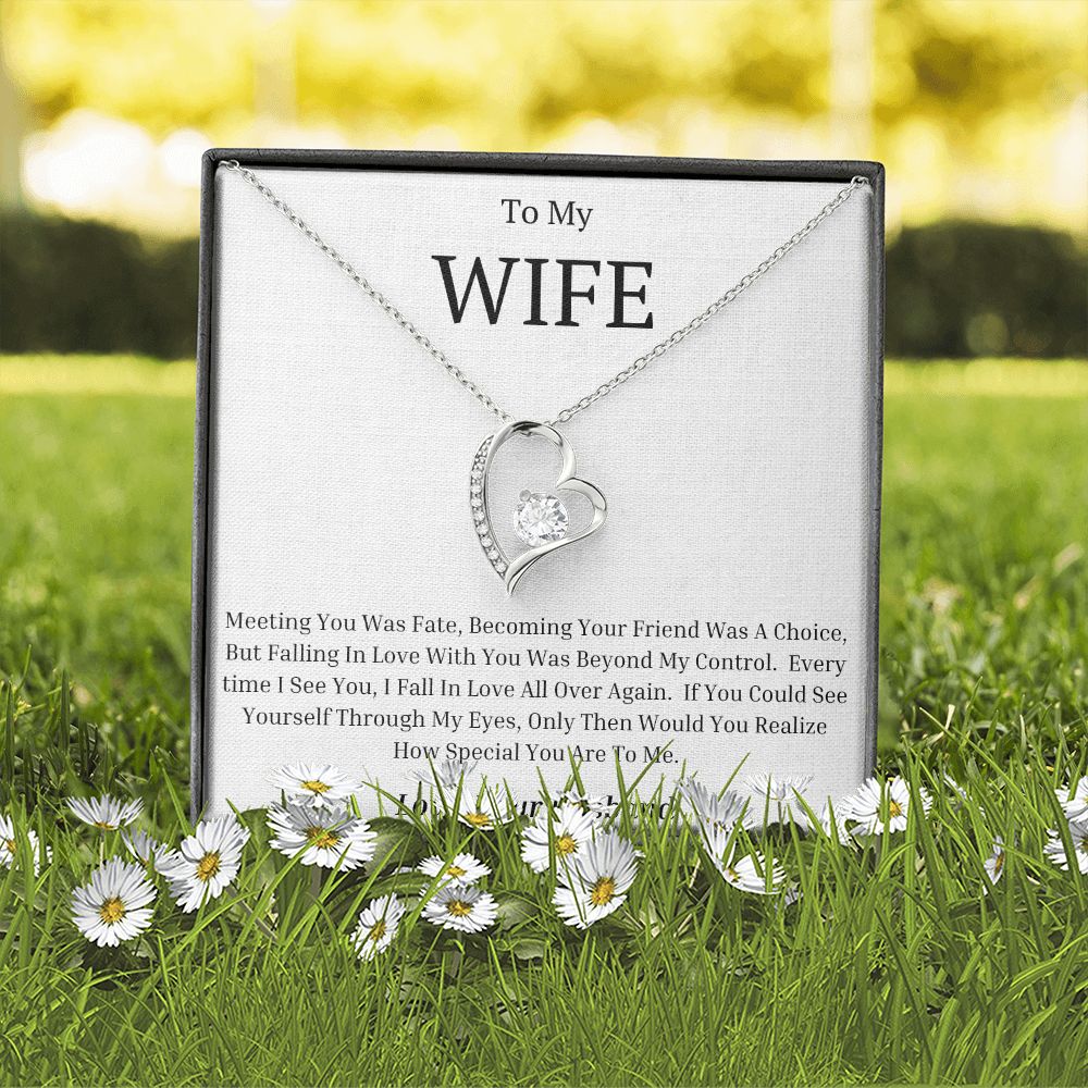 To My Wife Forever Love Heart Necklace