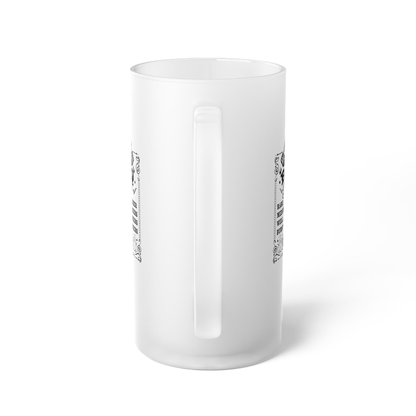 BBQ Time Frosted Glass Beer Mug
