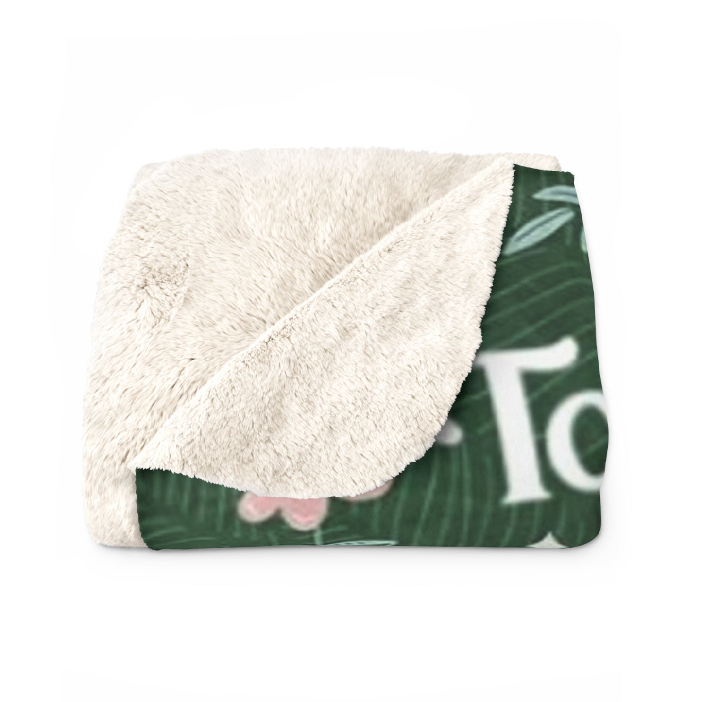 To My Daughter Sherpa Fleece Blanket (Green)