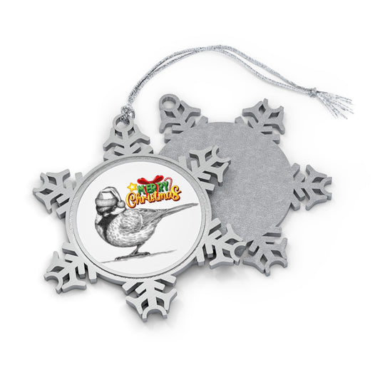 Northern Cardinal (2) Pewter Snowflake Ornament