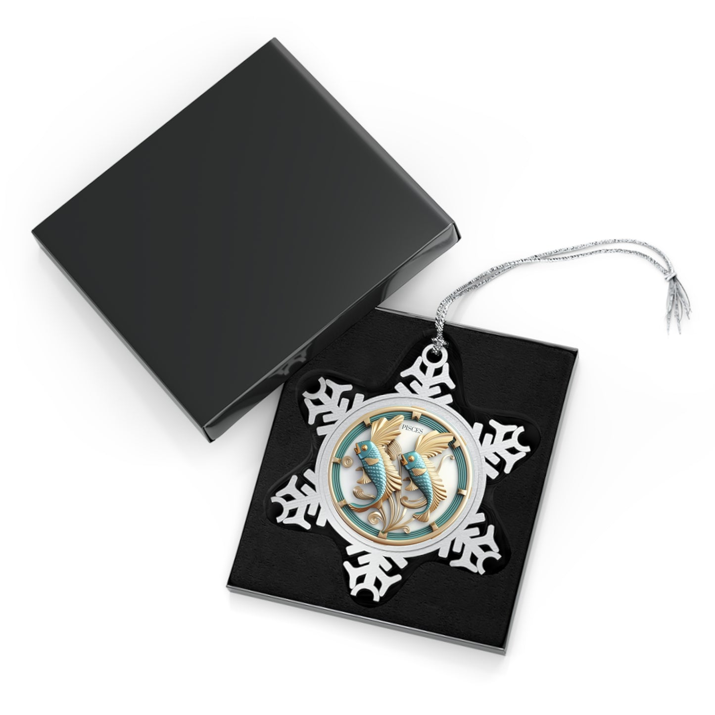 Pisces Pewter Snowflake Ornament