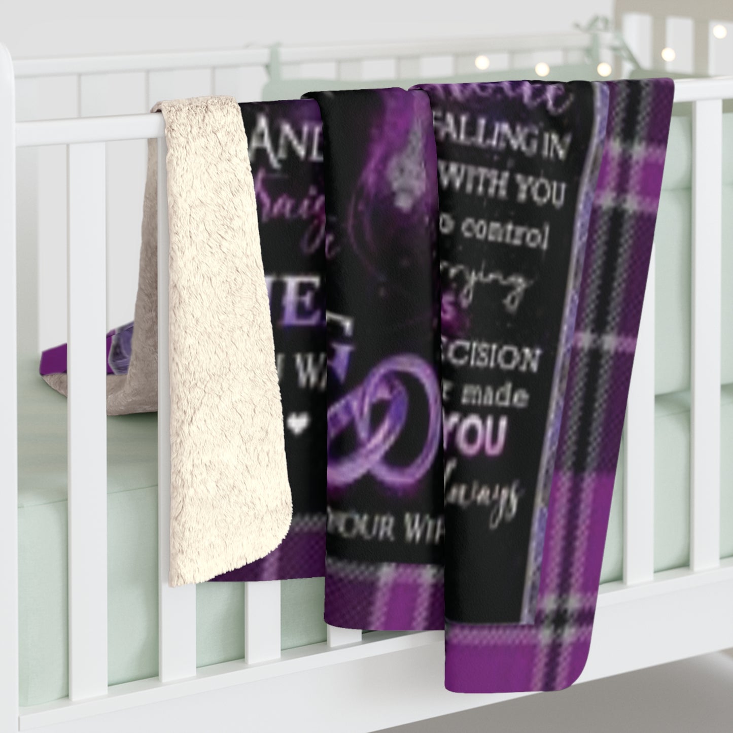 To My Husband Sherpa Fleece Blanket (Purple)