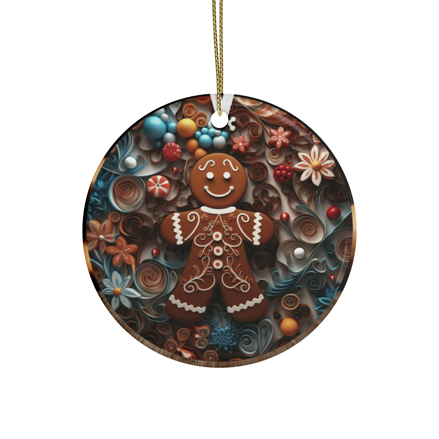 Gingerbread Man Ceramic Ornaments (1pcs, 5pcs, 10pcs, 20pcs)