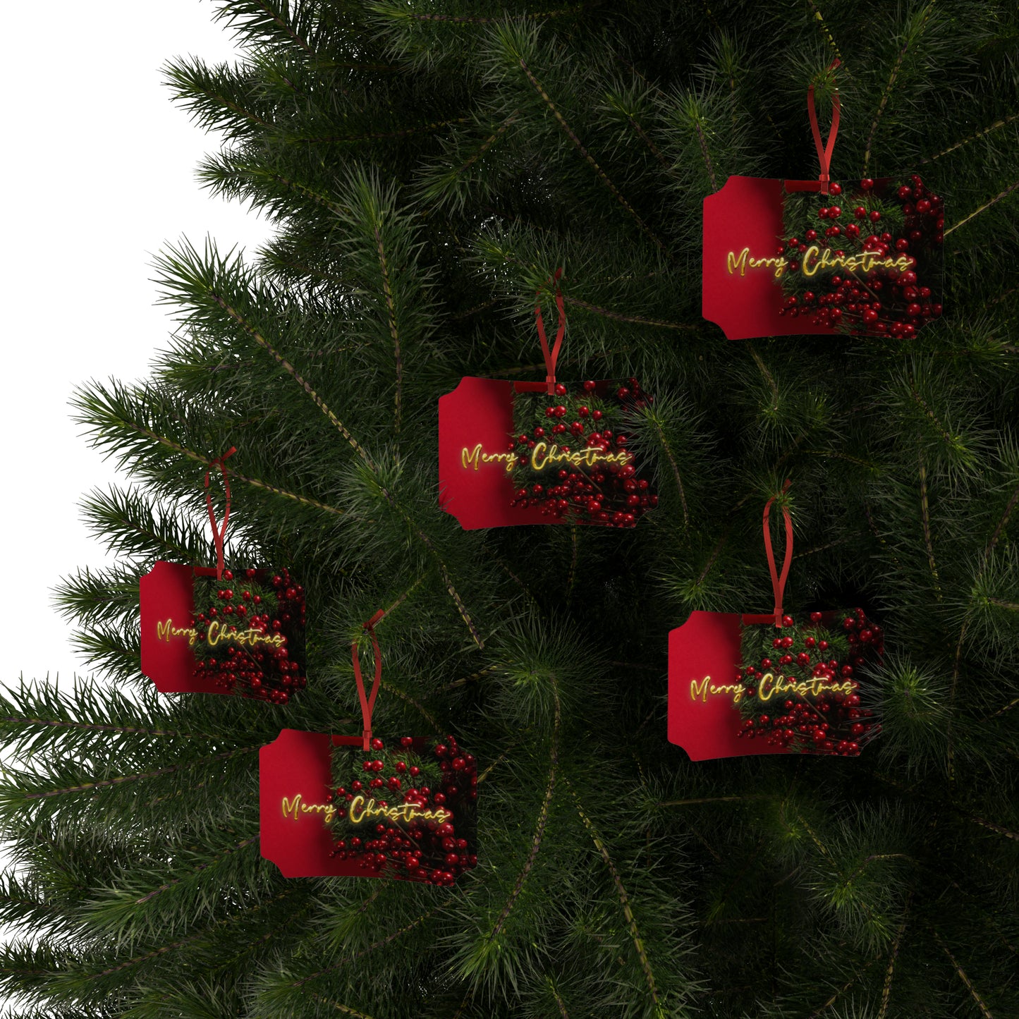 Mistletoe Berries Aluminum Ornaments (1pc, 5pcs, 10pcs, 20pcs)