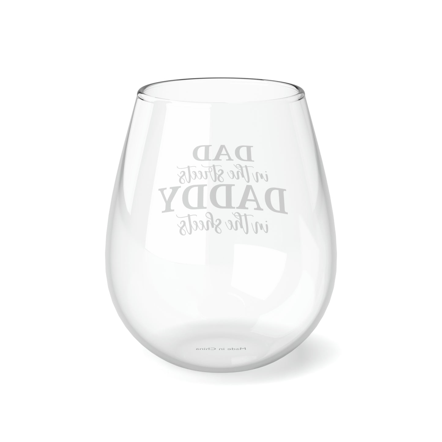 DAD in the Streets Stemless Wine Glass, 11.75oz