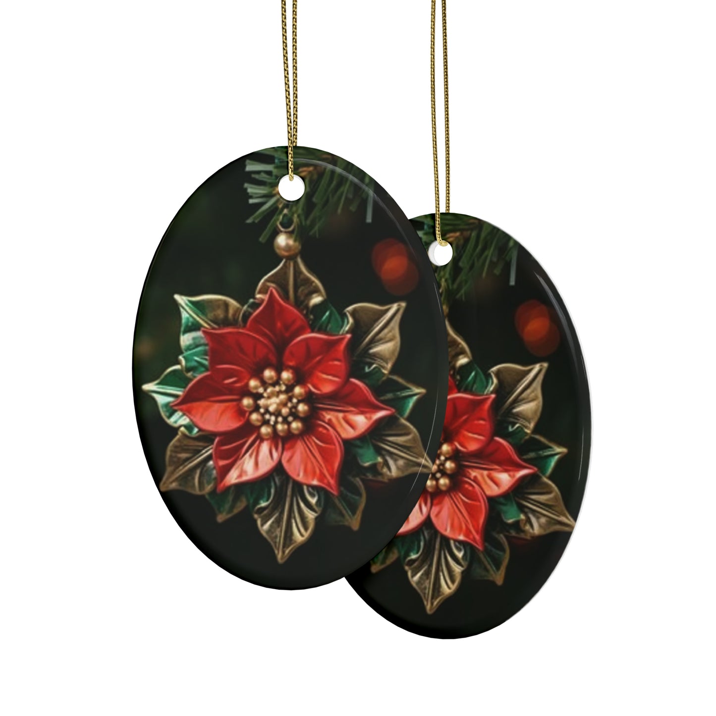 Poinsettia Ceramic Ornaments (1pcs, 5pcs, 10pcs, 20pcs)