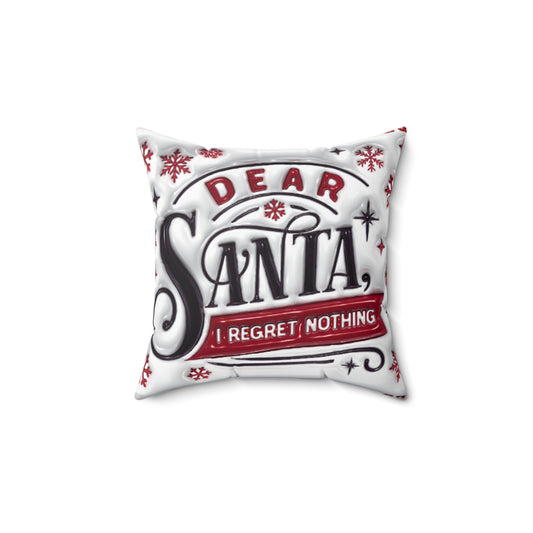 Dear Santa Spun Polyester Square Pillow