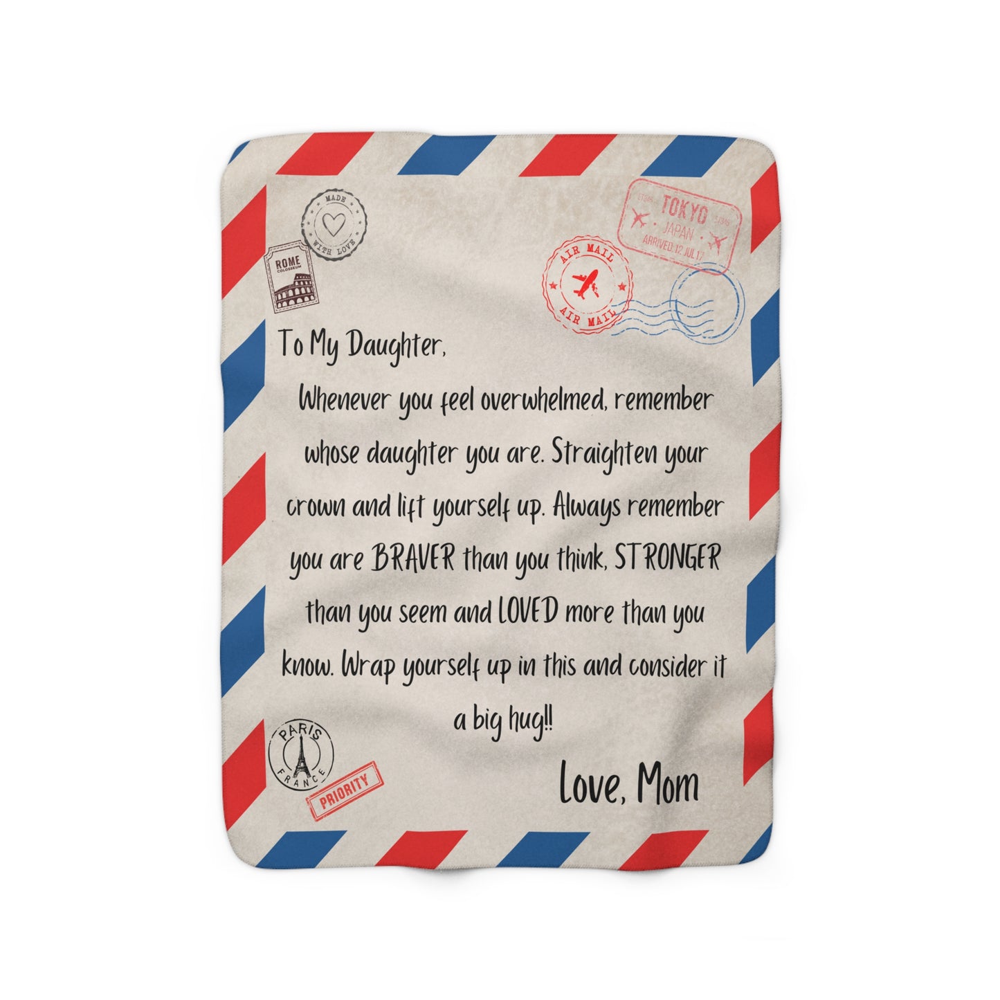 A Letter From Mom Sherpa Fleece Blanket