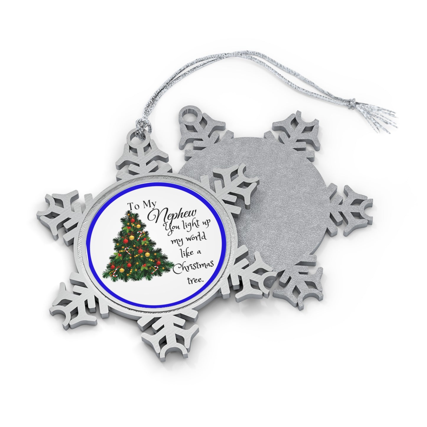 To My Nephew Pewter Snowflake Ornament