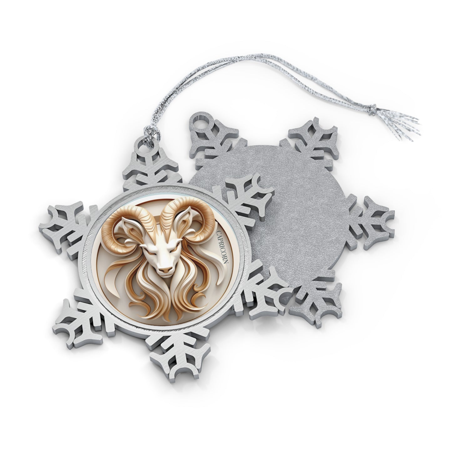 Capricorn Pewter Snowflake Ornament