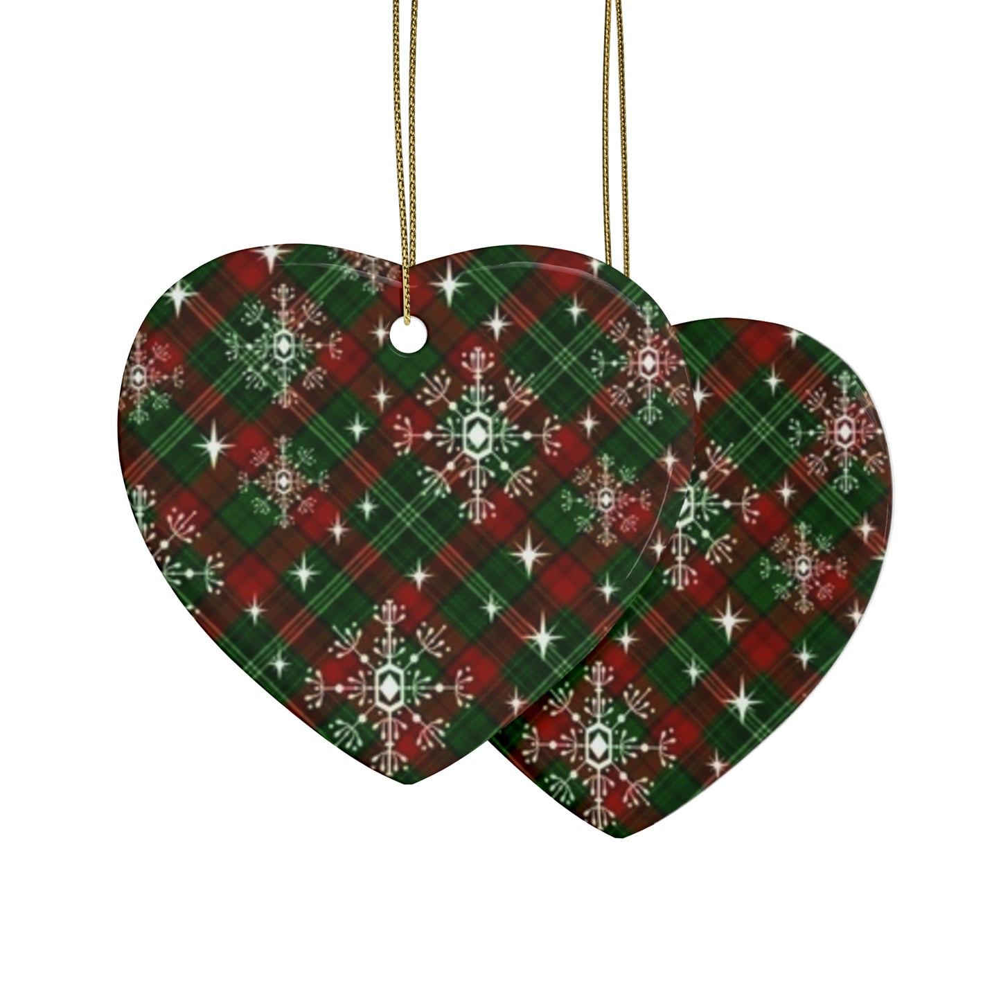 Snowflake Plaid Ceramic Ornaments (1pcs, 5pcs, 10pcs, 20pcs)