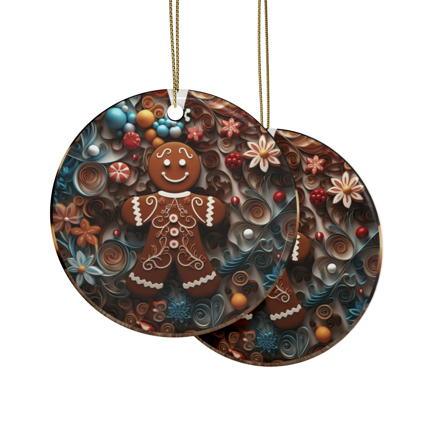 Gingerbread Man Ceramic Ornaments (1pcs, 5pcs, 10pcs, 20pcs)