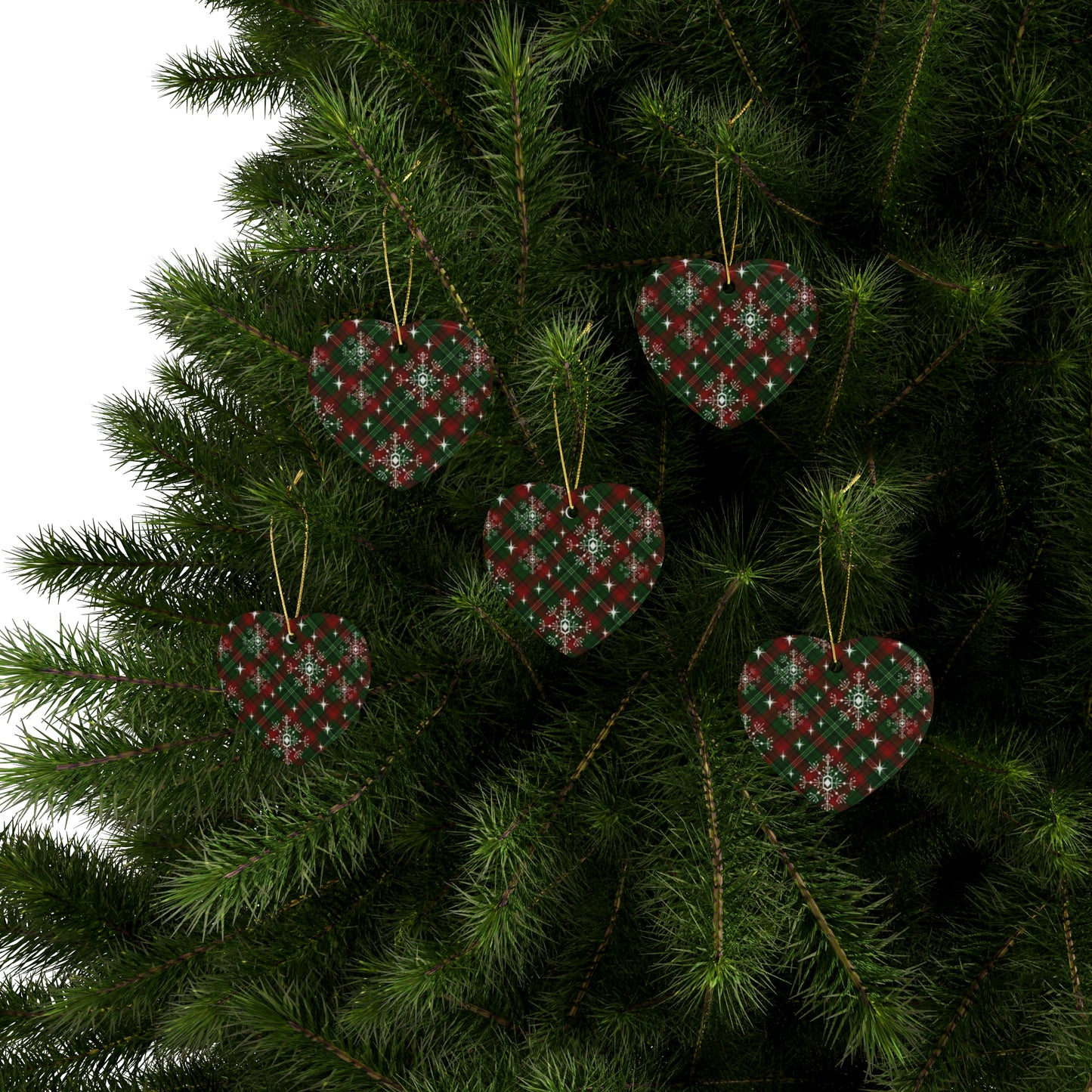 Snowflake Plaid Ceramic Ornaments (1pcs, 5pcs, 10pcs, 20pcs)