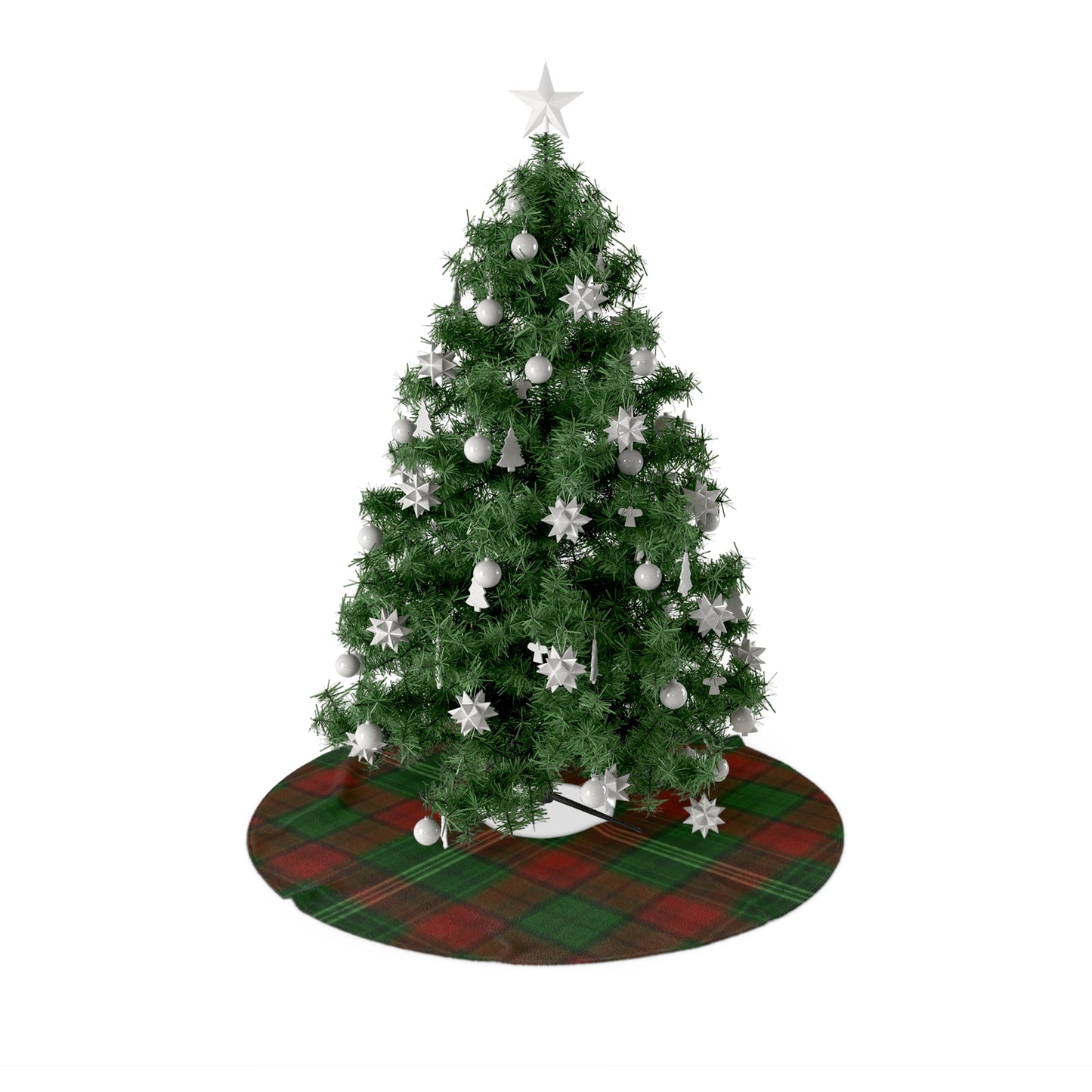 Green Plaid Christmas Tree Skirts