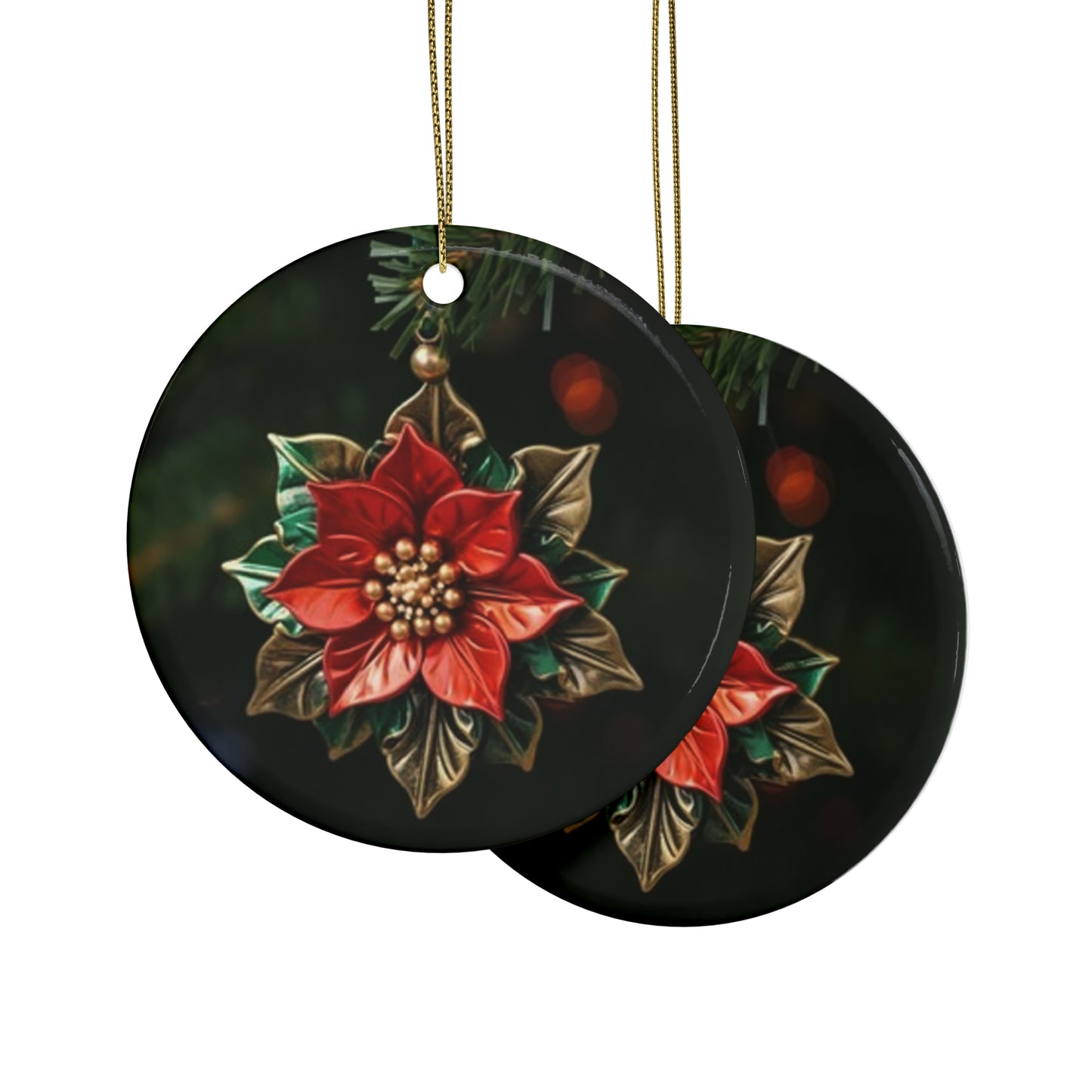 Poinsettia Ceramic Ornaments (1pcs, 5pcs, 10pcs, 20pcs)