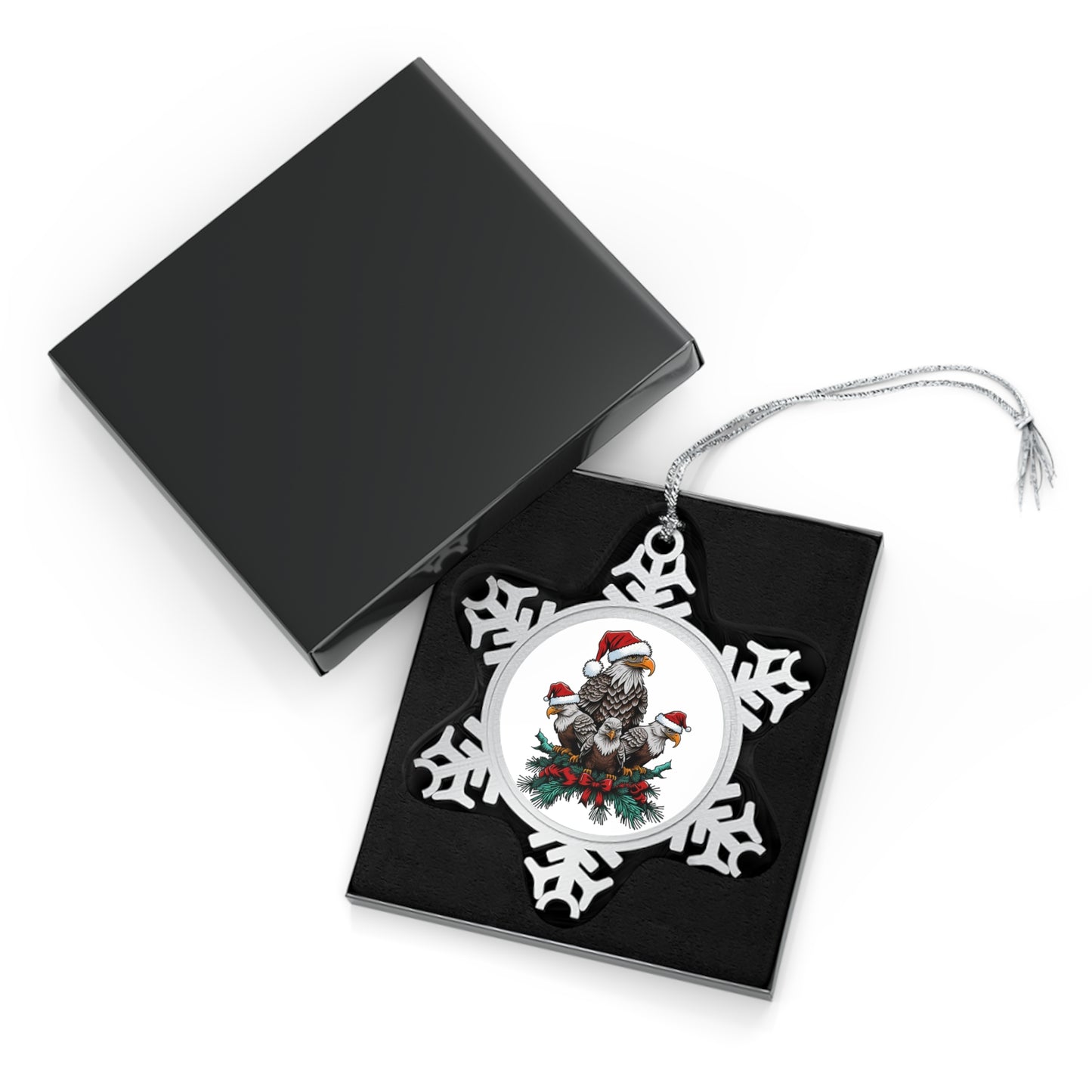 American Eagles Pewter Snowflake Ornament