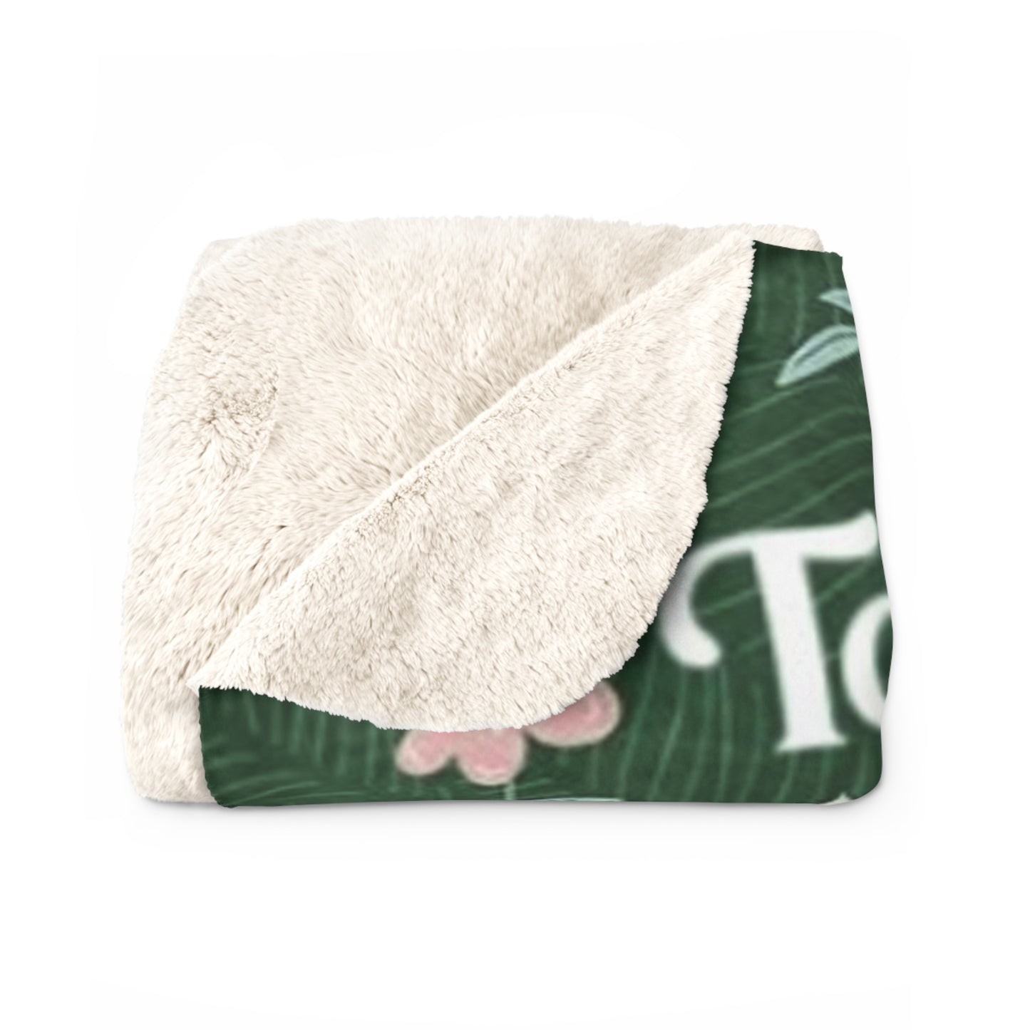 To My Daughter Sherpa Fleece Blanket (Green)