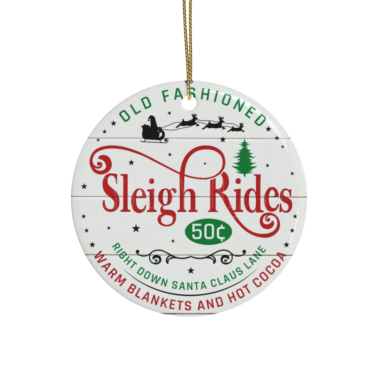 Sleigh Rides Ceramic Ornaments (1pcs, 5pcs, 10pcs, 20pcs)