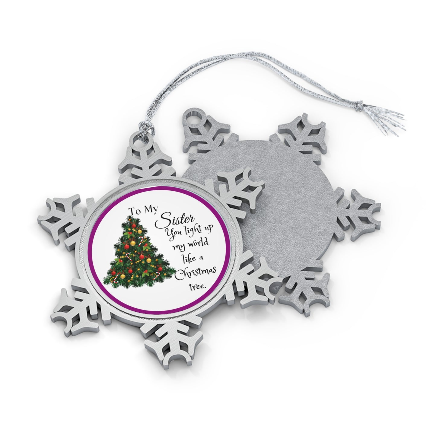 To My Sister Pewter Snowflake Ornament