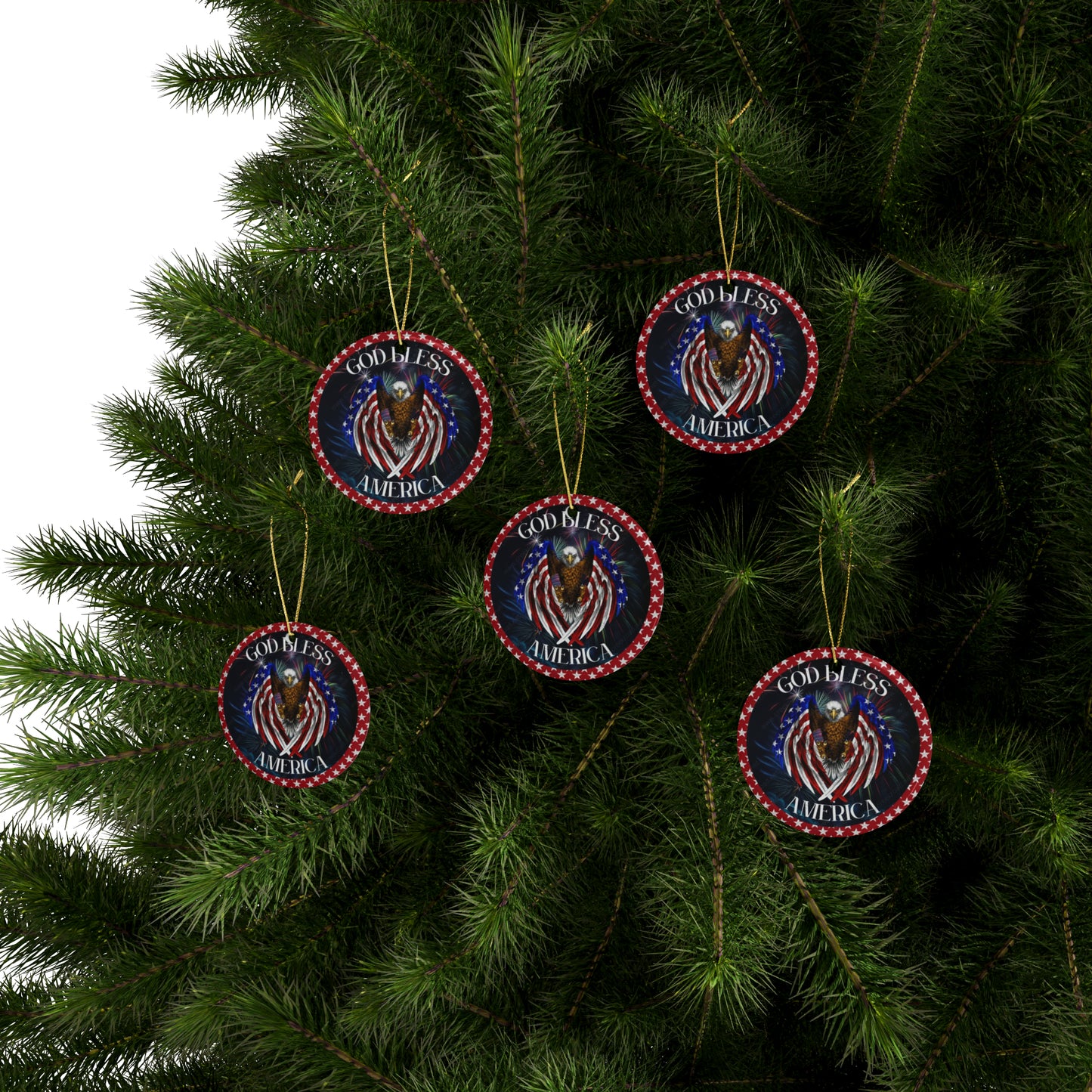 God Bless America Ceramic Ornaments (1pcs, 5pcs, 10pcs, 20pcs)