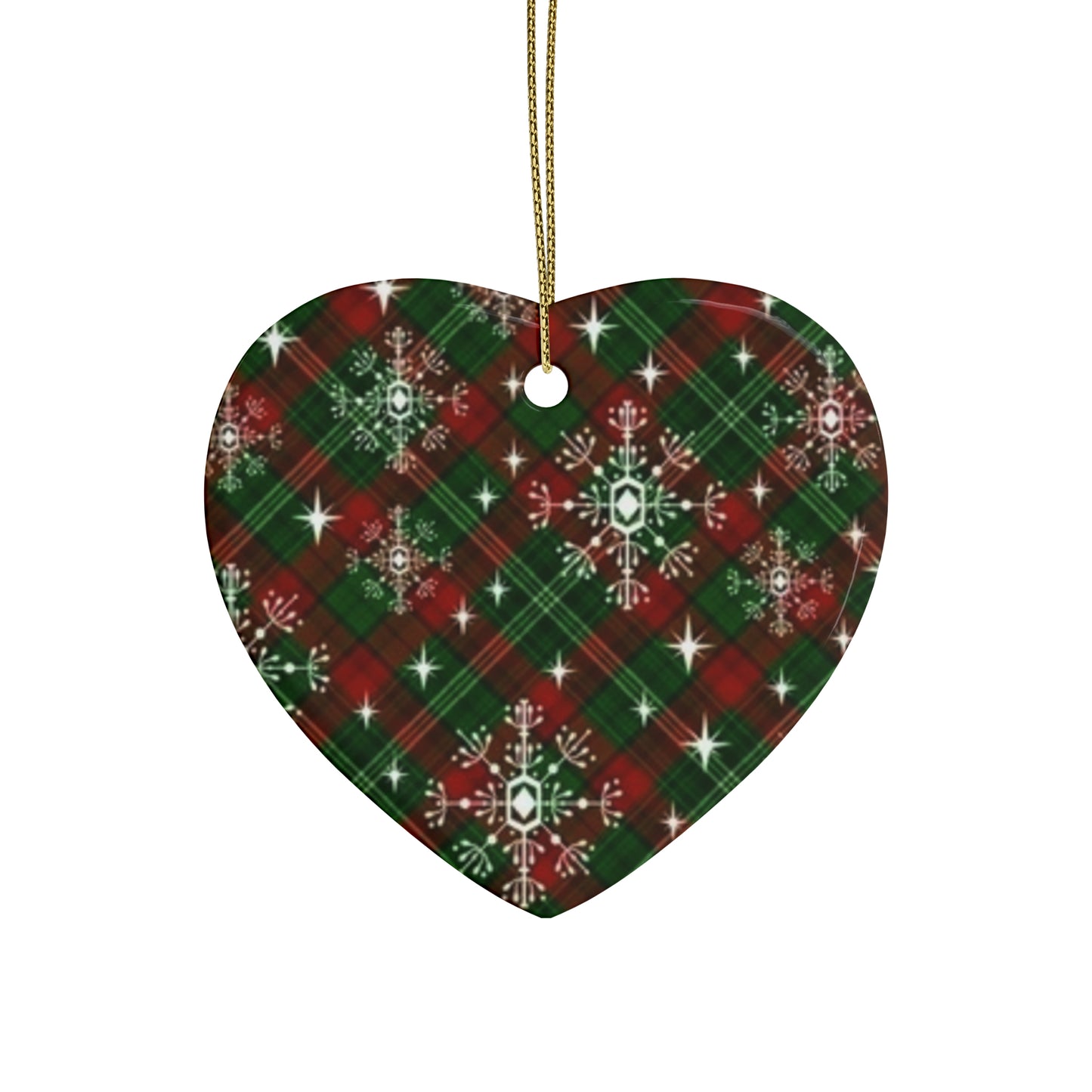 Snowflake Plaid Ceramic Ornaments (1pcs, 5pcs, 10pcs, 20pcs)