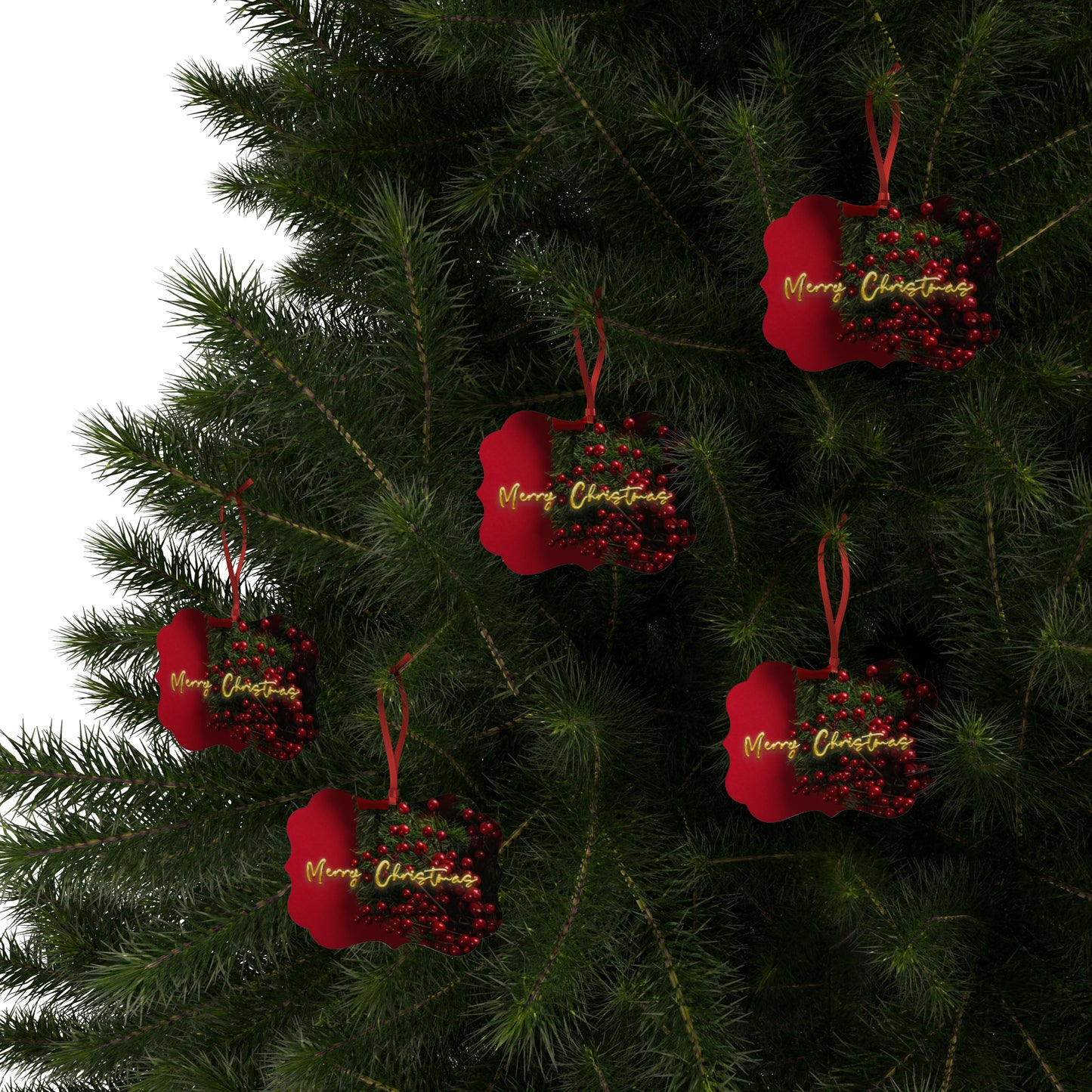 Mistletoe Berries Aluminum Ornaments (1pc, 5pcs, 10pcs, 20pcs)