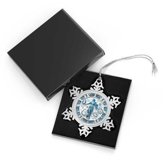 Aquarius Pewter Snowflake Ornament