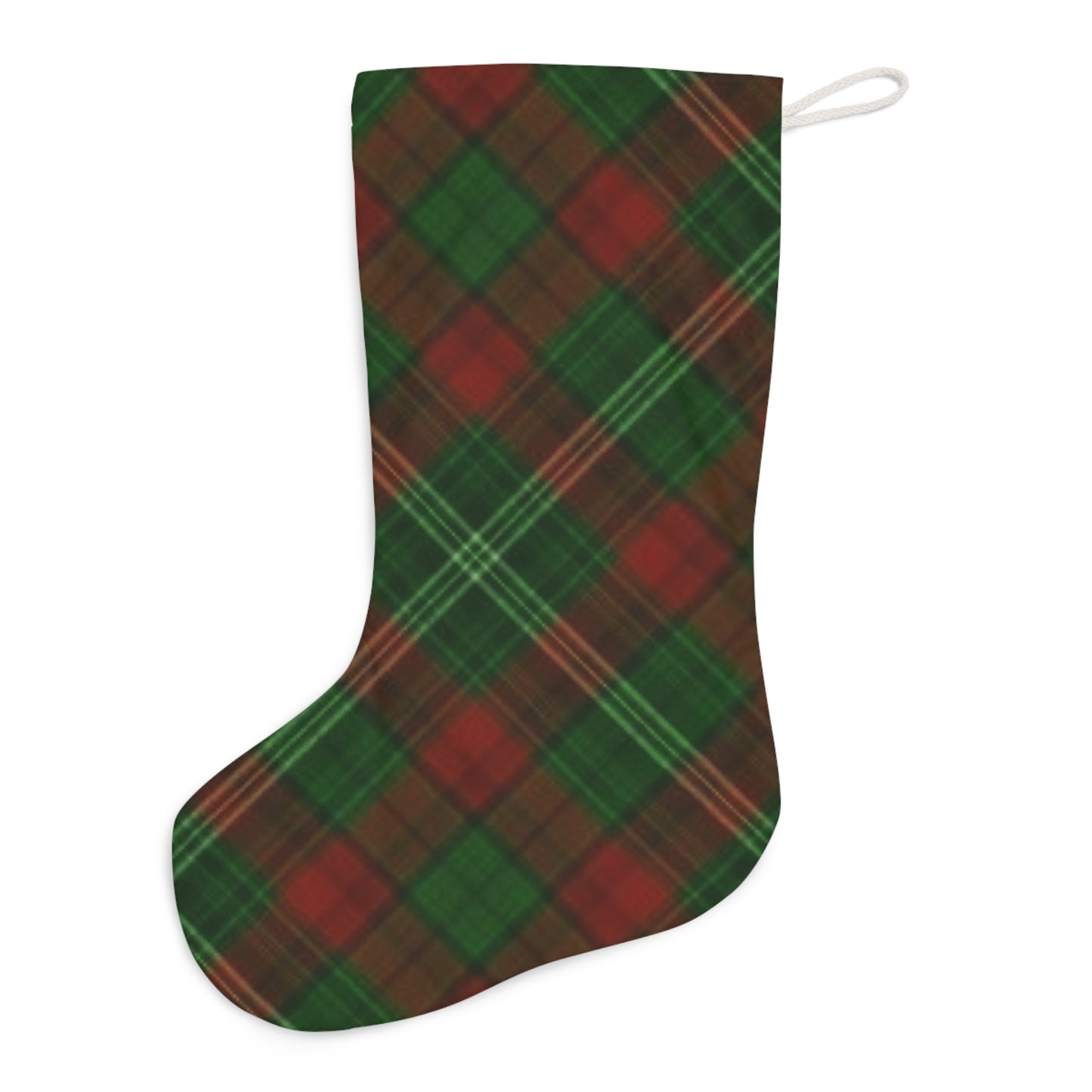 Green Plaids Santa Stocking