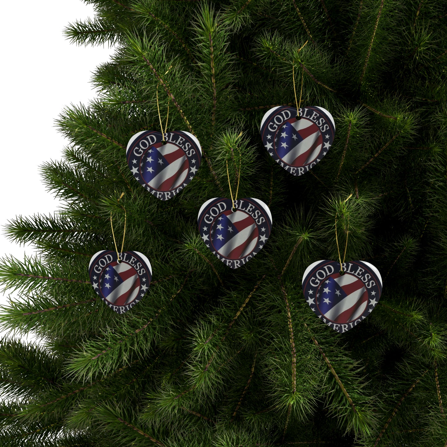 God Bless America RWB Ceramic Ornaments (1pcs, 5pcs, 10pcs, 20pcs)