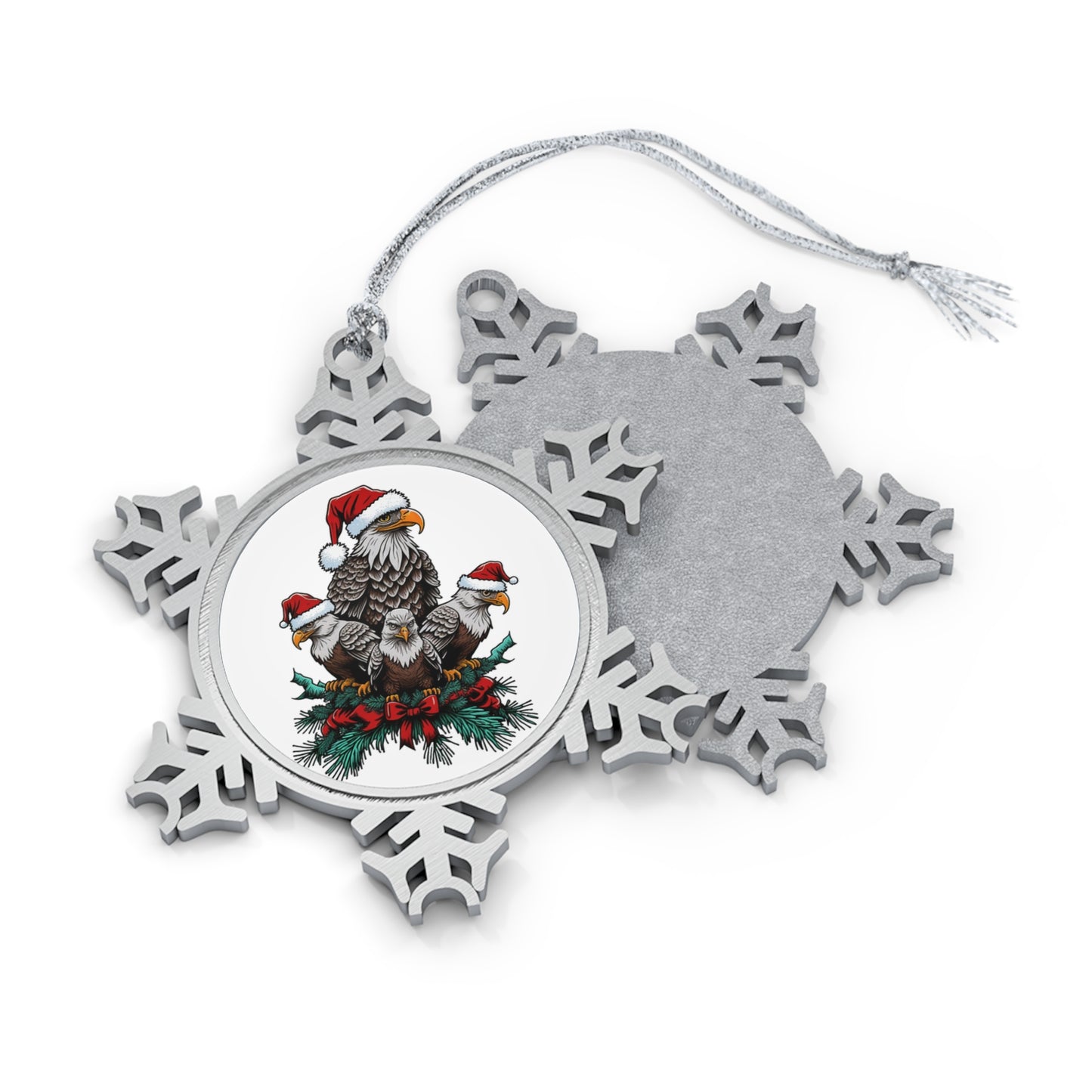 American Eagles Pewter Snowflake Ornament