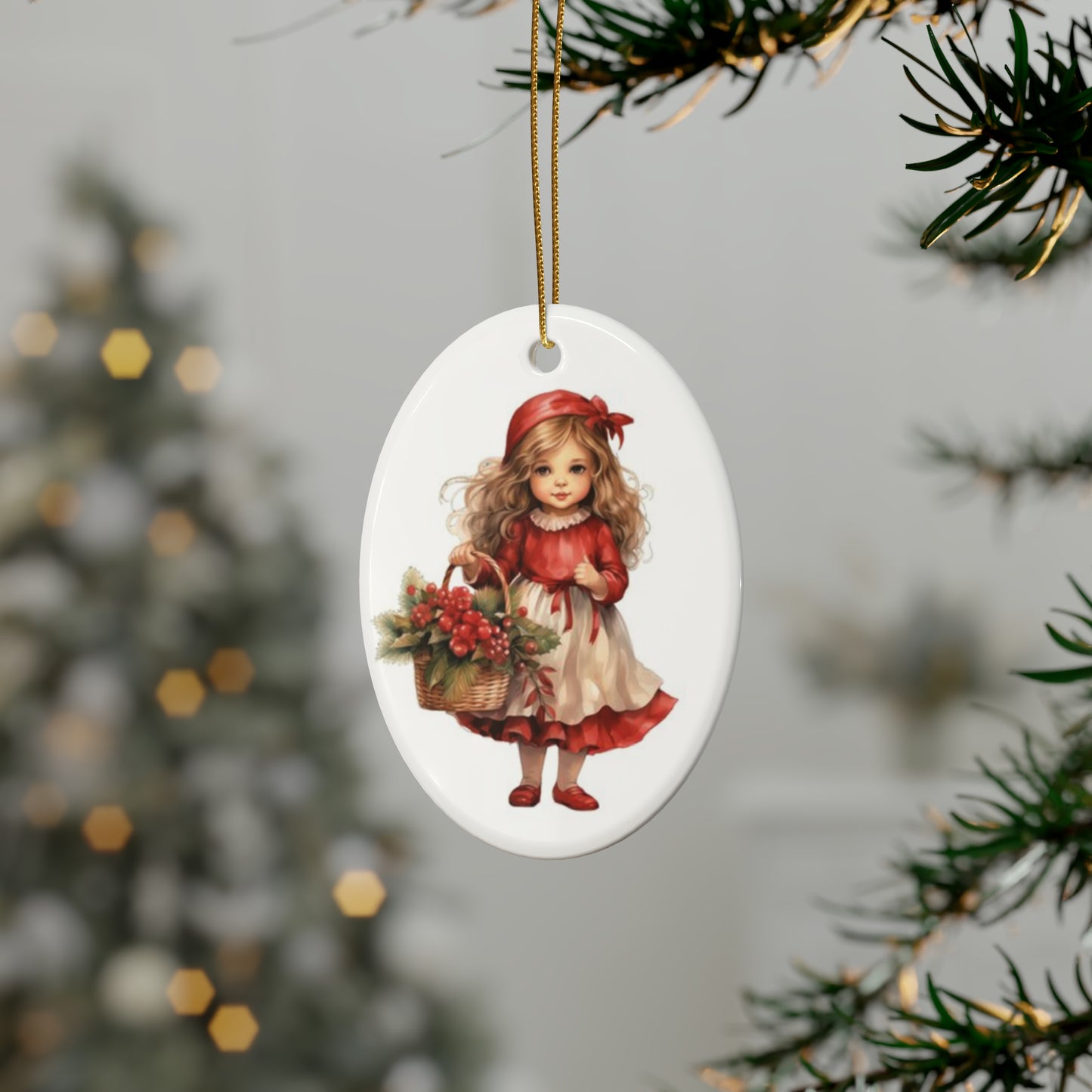 Lil Miss Mistletoe Ceramic Ornaments (1pcs, 5pcs, 10pcs, 20pcs)