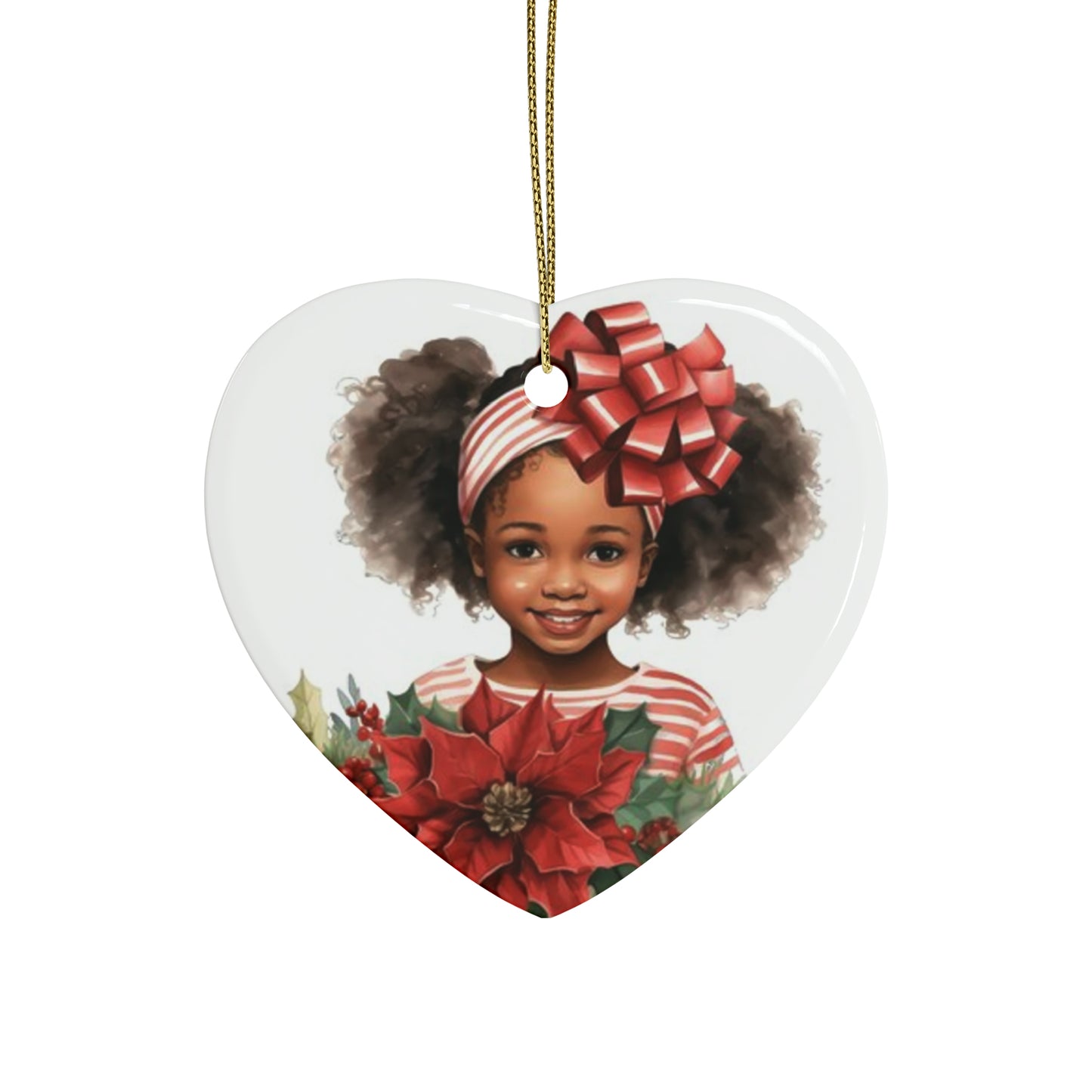 Lil Miss Poinsettia Ceramic Ornaments (1pcs, 5pcs, 10pcs, 20pcs)