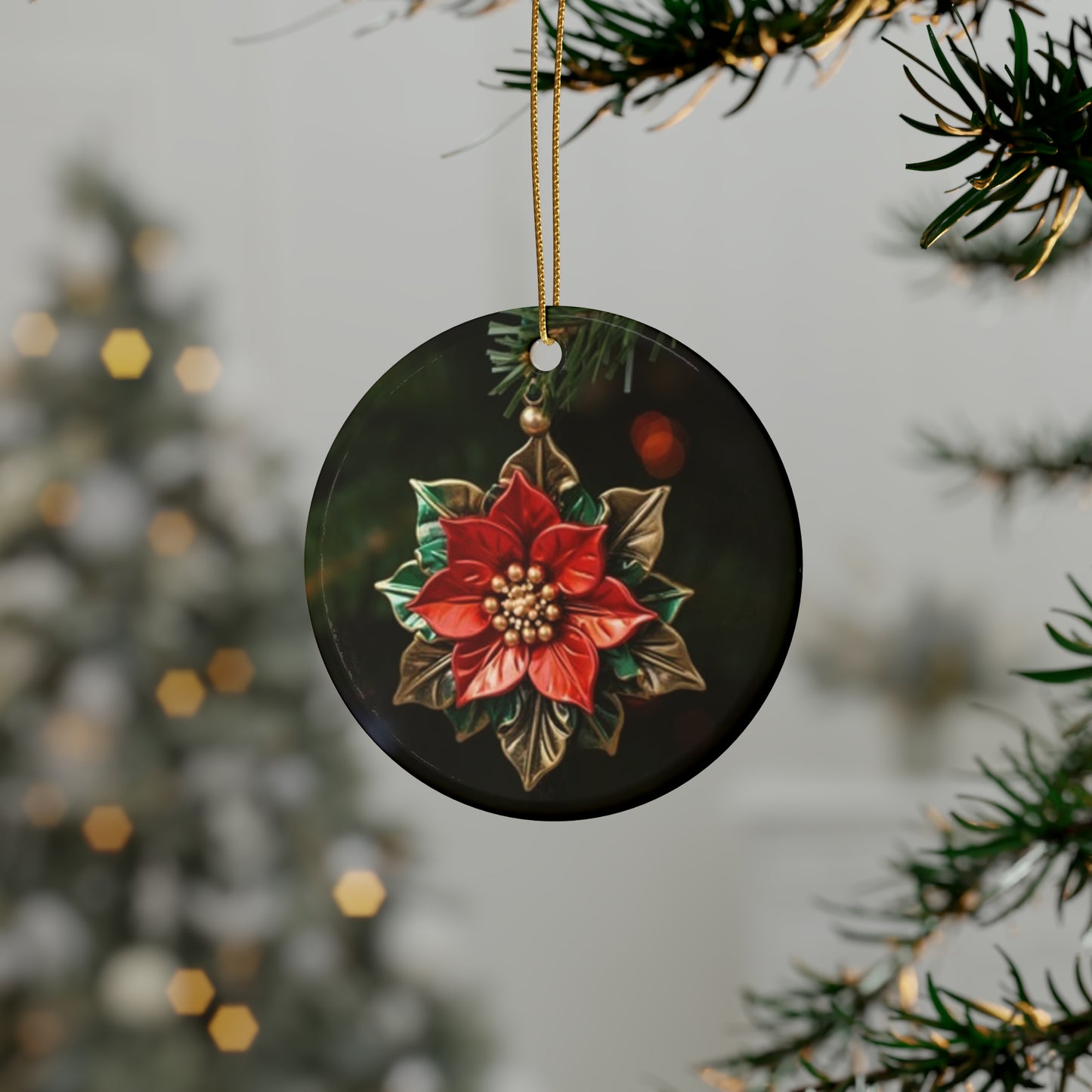 Poinsettia Ceramic Ornaments (1pcs, 5pcs, 10pcs, 20pcs)