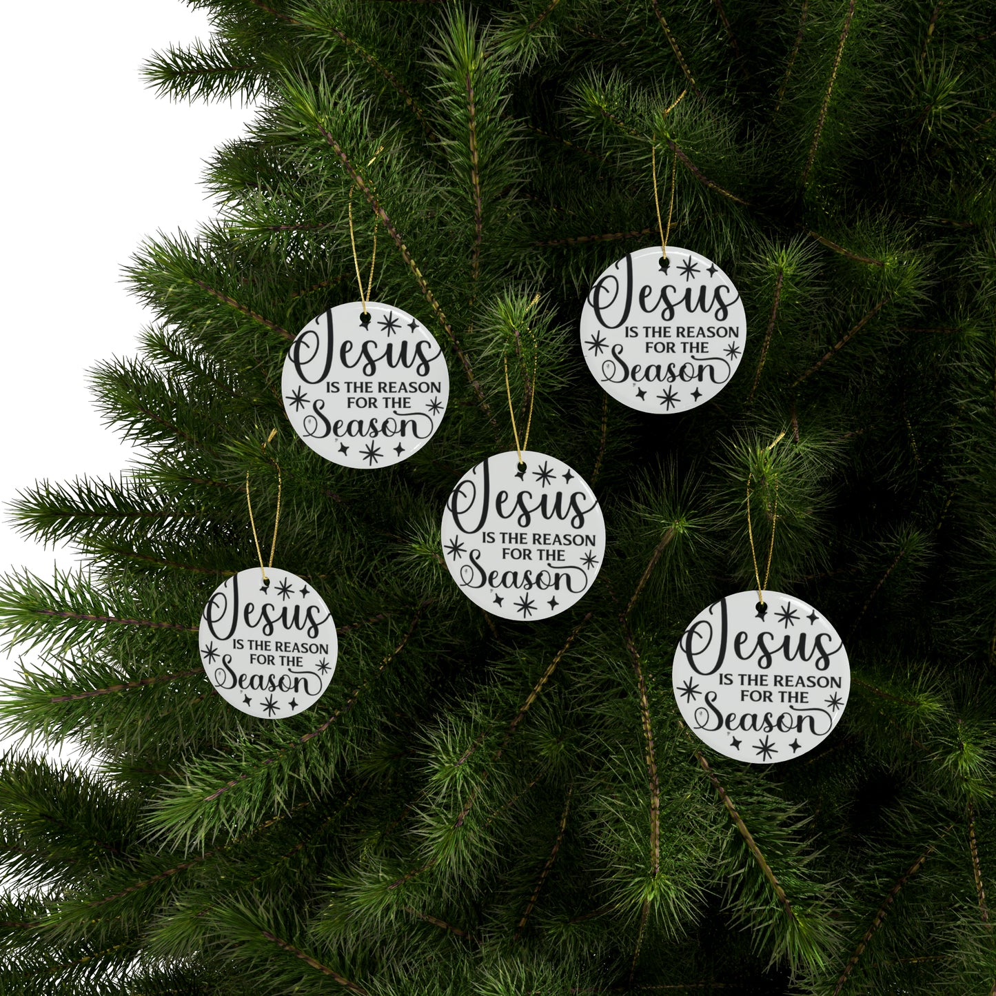 Jesus Is The Reason Ceramic Ornaments (1pcs, 5pcs, 10pcs, 20pcs)