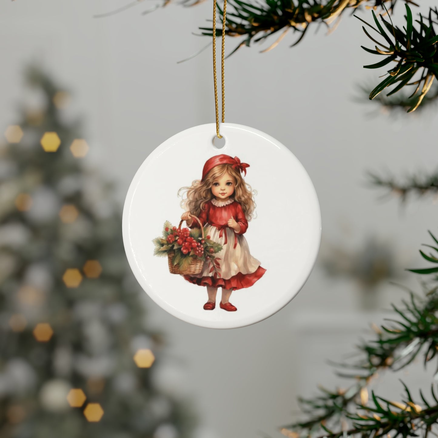 Lil Miss Mistletoe Ceramic Ornaments (1pcs, 5pcs, 10pcs, 20pcs)