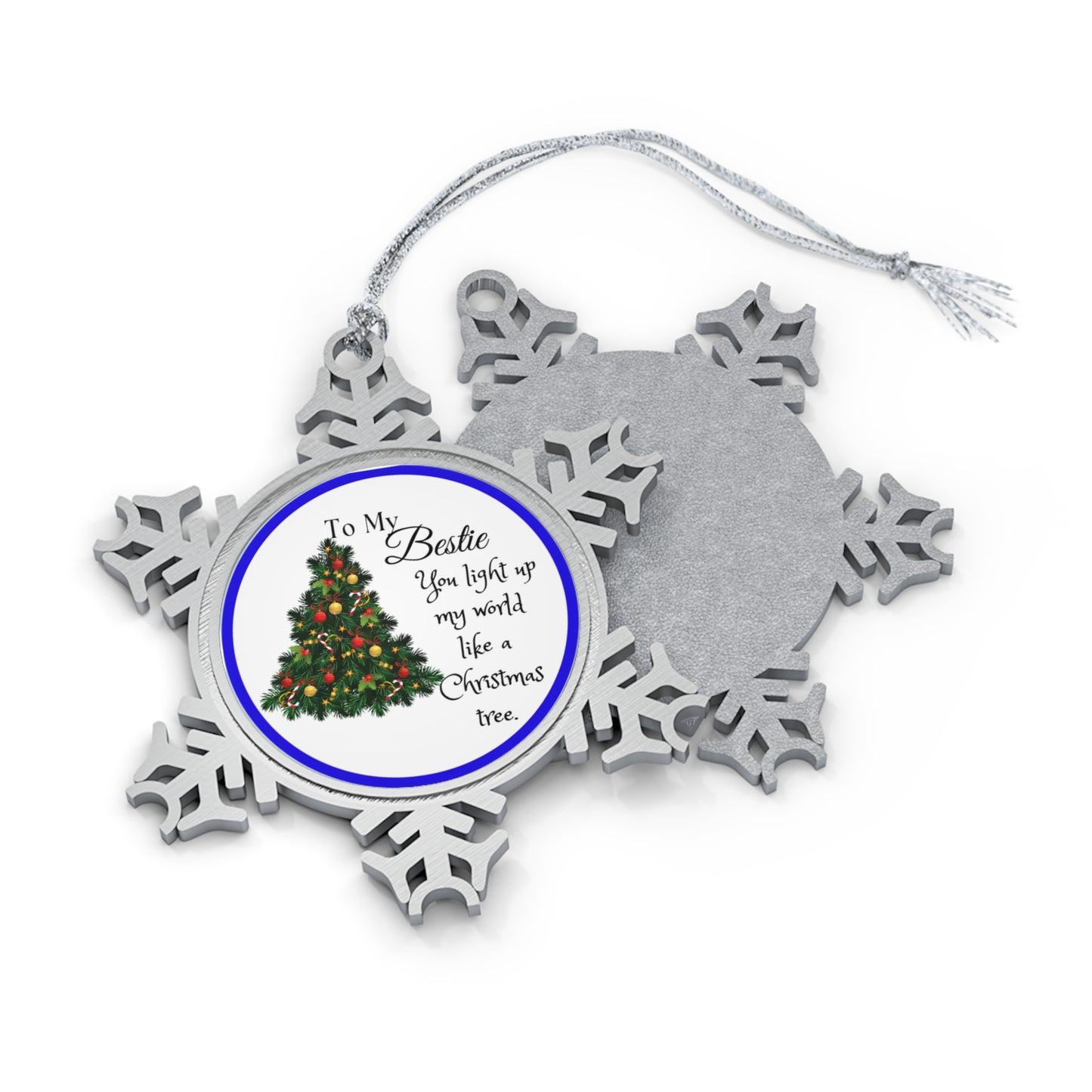 To My Bestie Pewter Snowflake Ornament