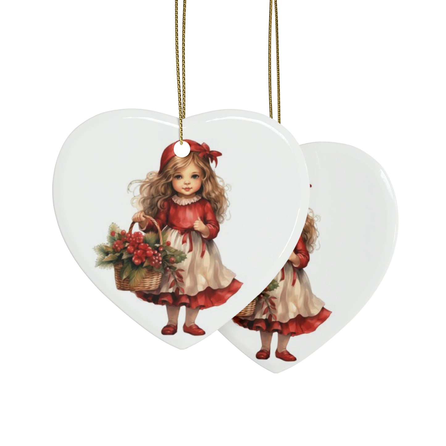 Lil Miss Mistletoe Ceramic Ornaments (1pcs, 5pcs, 10pcs, 20pcs)