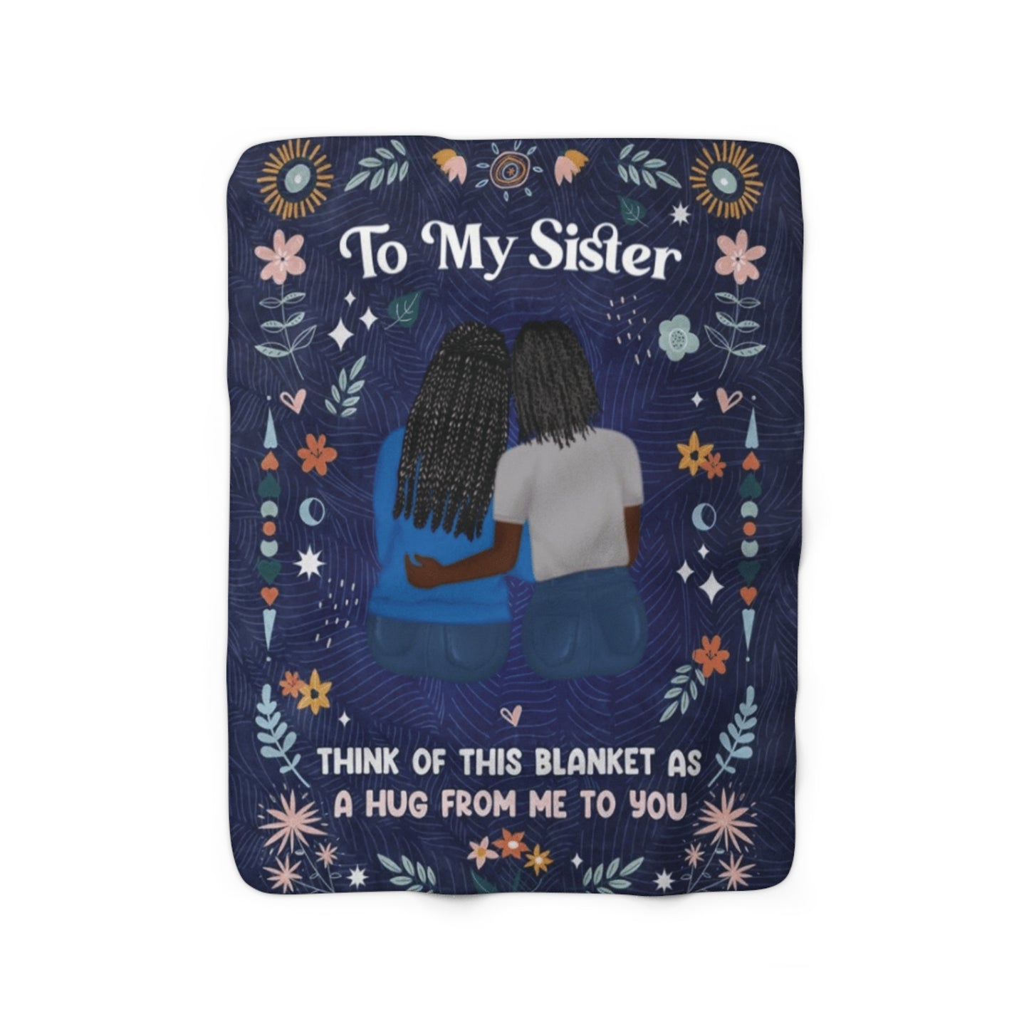 To My Sister Sherpa Fleece Blanket (Blue)