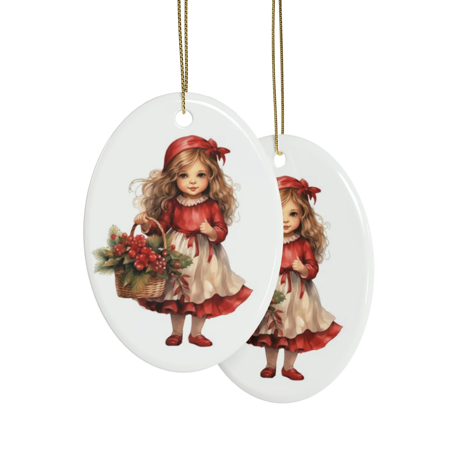 Lil Miss Mistletoe Ceramic Ornaments (1pcs, 5pcs, 10pcs, 20pcs)