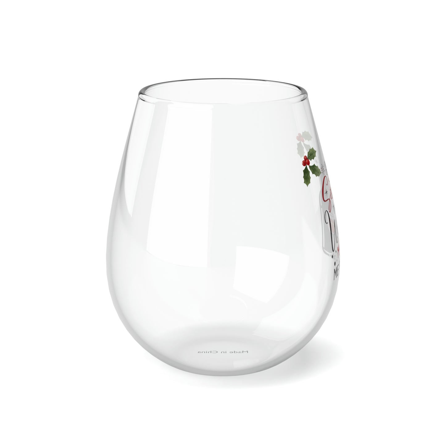 Dear Santa The Wine Stemless Wine Glass, 11.75oz (A-2)